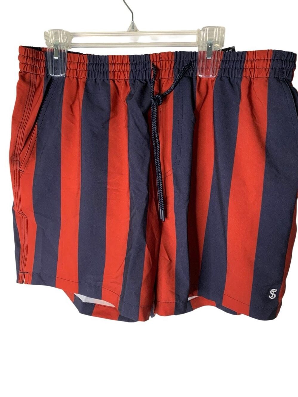 Todd Snyder bathing suit swim shorts striped blue red men's size XL NEW W TAGS